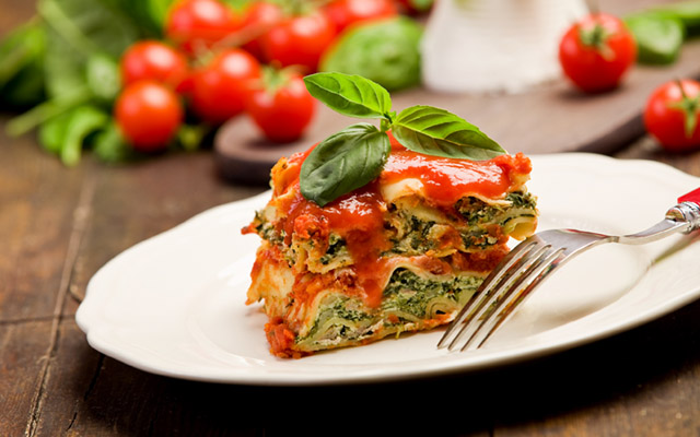 Vegetarisk lasagne med ricotta och spenat 
